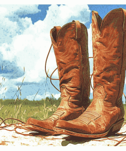 Vintage Cowboy Boots Diamond Painting