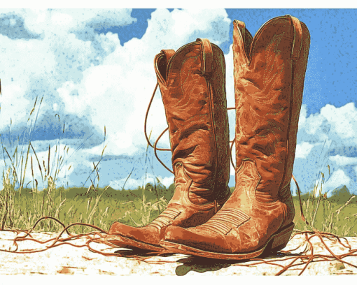 Vintage Cowboy Boots Diamond Painting