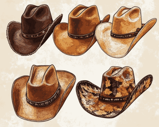 Vintage Cowboy Hats Diamond Painting