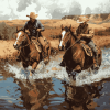 Vintage Cowboys and Horses Diamond Painting