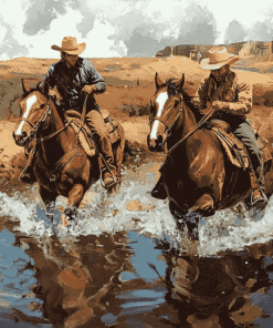 Vintage Cowboys and Horses Diamond Painting