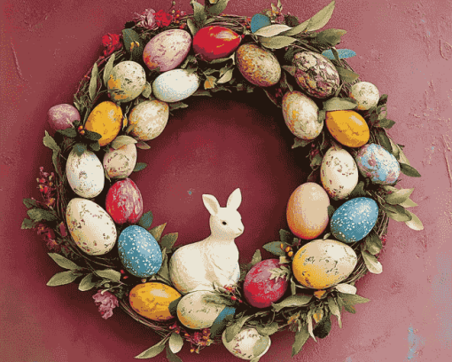 Vintage Easter Wreaths Diamond Painting