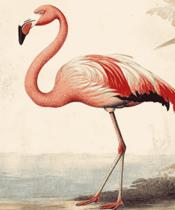 Vintage Flamingo Bird Diamond Painting