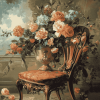 Vintage Flower Vase on Chair Diamond Painting