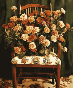 Vintage Flowers On Chair Diamond Painting