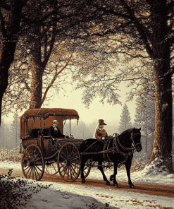 Vintage Horse Carriages Diamond Painting