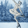 Vintage Ice Skating Girl Diamond Painting