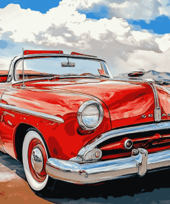 Vintage Red Mercury Car Diamond Painting