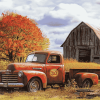 Vintage Red Truck Barn Diamond Painting