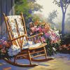 Vintage Rocking Chair with Flowers Diamond Painting