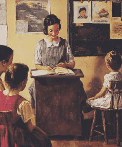 Vintage Teacher Student Diamond Painting