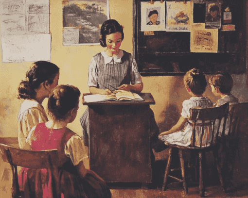 Vintage Teacher Student Diamond Painting