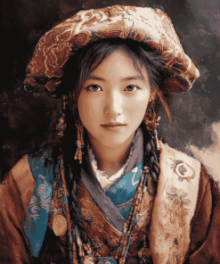 Vintage Tibet Woman Diamond Painting