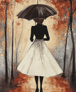 Vintage Umbrella Lady Diamond Painting