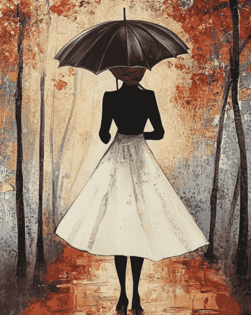 Vintage Umbrella Lady Diamond Painting