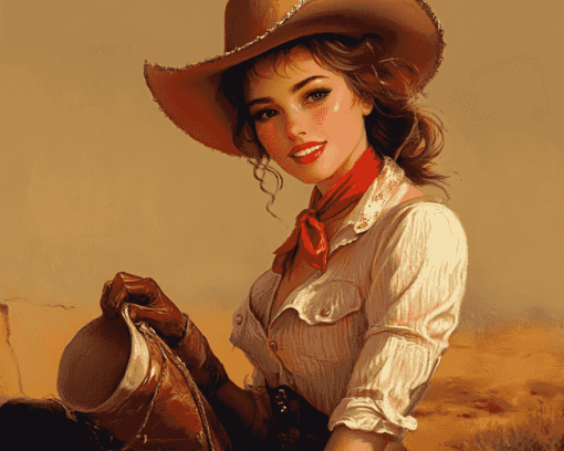 Vintage Western Women Diamond Painting