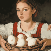 Vintage Woman with Eggs Diamond Painting