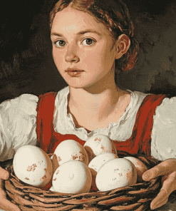 Vintage Woman with Eggs Diamond Painting