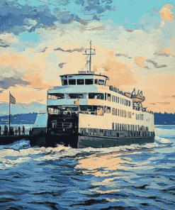 Washington Ferry Seascape Diamond Painting