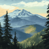 Washington Mountain Scenery Diamond Painting