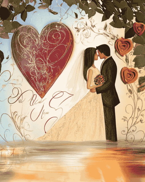 Wedding Romance Hearts Diamond Painting