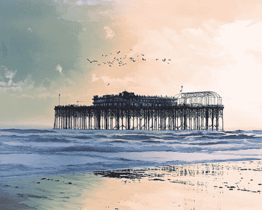 West Pier Brighton Seaside Diamond Painting