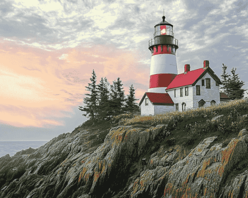 West Quoddy Maine Lighthouse Diamond Painting