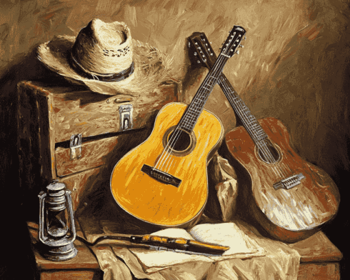 Western Guitar Vintage Diamond Painting