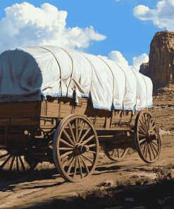 Western Wagons in Motion Diamond Painting