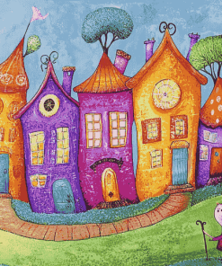 Whimsical Cartoon House Diamond Painting