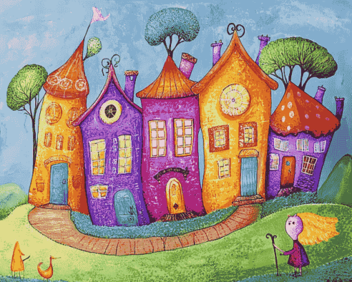 Whimsical Cartoon House Diamond Painting