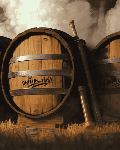 Whiskey Barrel Animation Diamond Painting