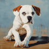 White Boxer Puppy Diamond Painting