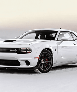 White Dodge Hellcat Muscle Car Diamond Painting