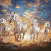 White Horses Elegance Diamond Painting