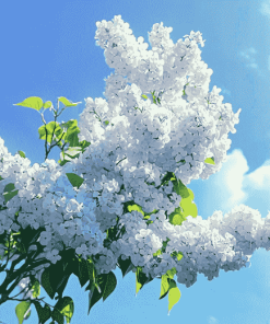 White Lilac Blossom Diamond Painting