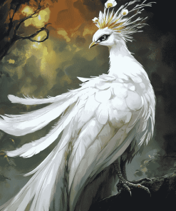 White Peacock Fantasy Diamond Painting