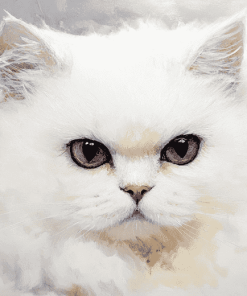 White Persian Kitten Diamond Painting