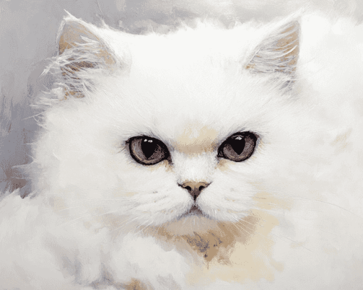 White Persian Kitten Diamond Painting