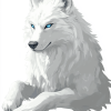 White Wolf Blue Eye Art Diamond Painting