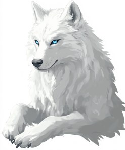 White Wolf Blue Eye Art Diamond Painting