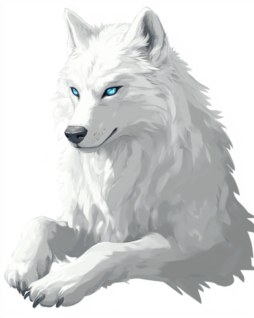 White Wolf Blue Eye Art Diamond Painting