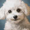 White Yorkiepoo Puppy Diamond Painting