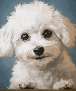 White Yorkiepoo Puppy Diamond Painting