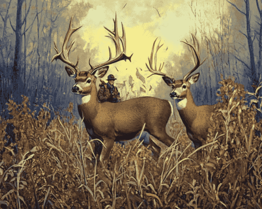 Whitetail Deer Vintage Diamond Painting