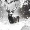 Winter Deer in Snow Diamond Painting