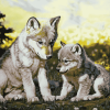 Wolf and Puppies Diamond Painting