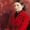 Woman In Red Coat Diamond Painting