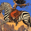 Woman Riding Zebra Diamond Painting