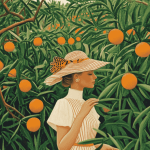 Woman in Vintage Orange Grove Diamond Painting